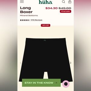 NWT Huha Long Boxer